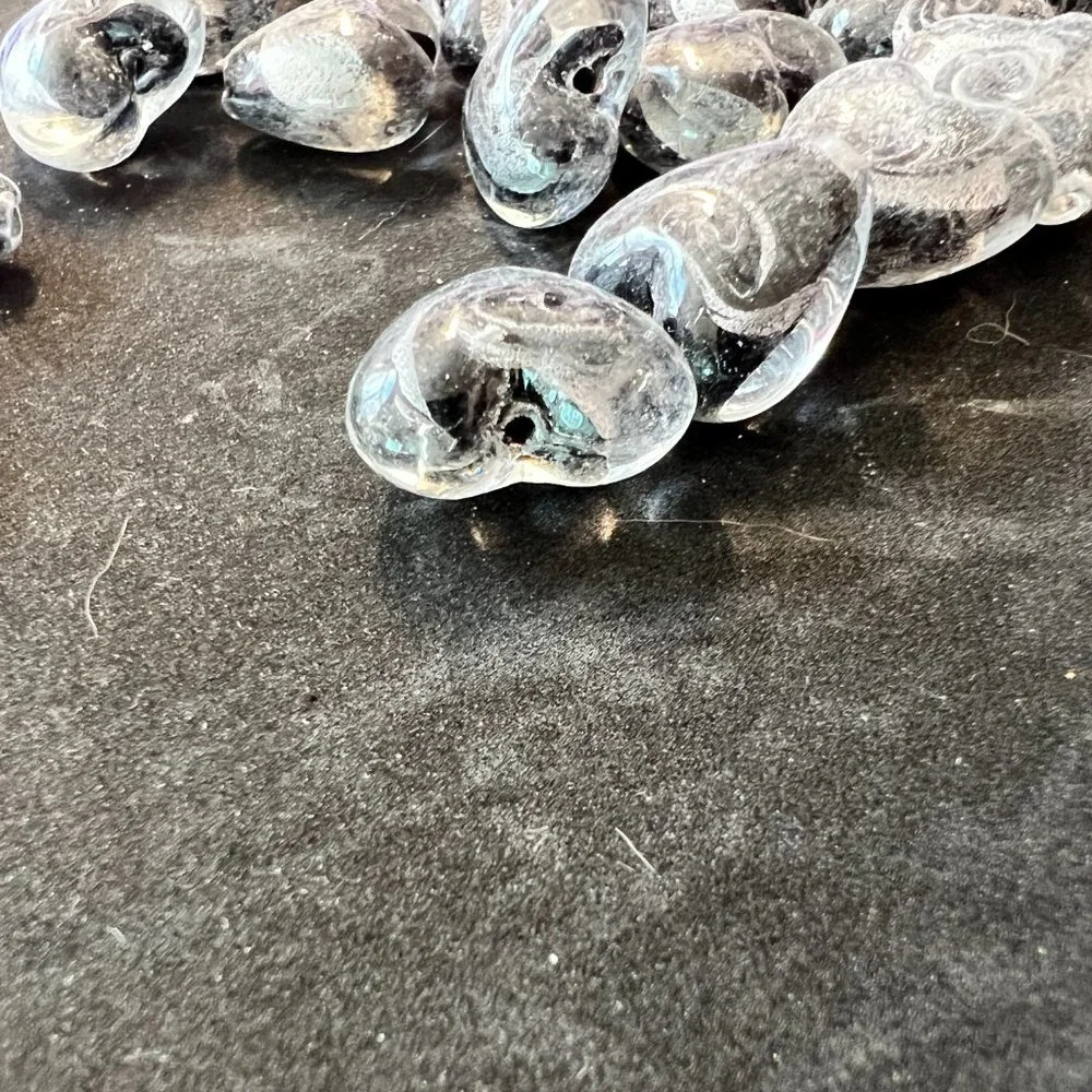 NWOT📌 30 Beautiful Marble Glass Hearts 20 x 17 mm for Jewelry Making - Craft